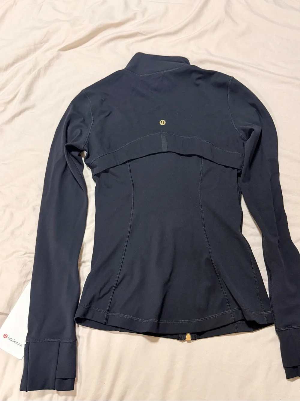 lululemon athletica Black Bomber Jacket with Gold Zippers